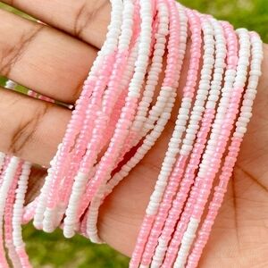Pink and White Waist Beads
